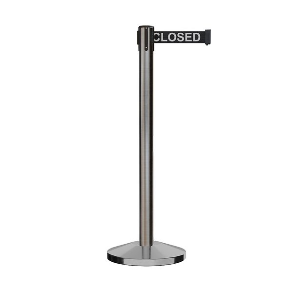 Montour Line Stanchion Belt Barrier Sat.Steel Post 13ft. Line...Belt M630-SS-THISLBW-130